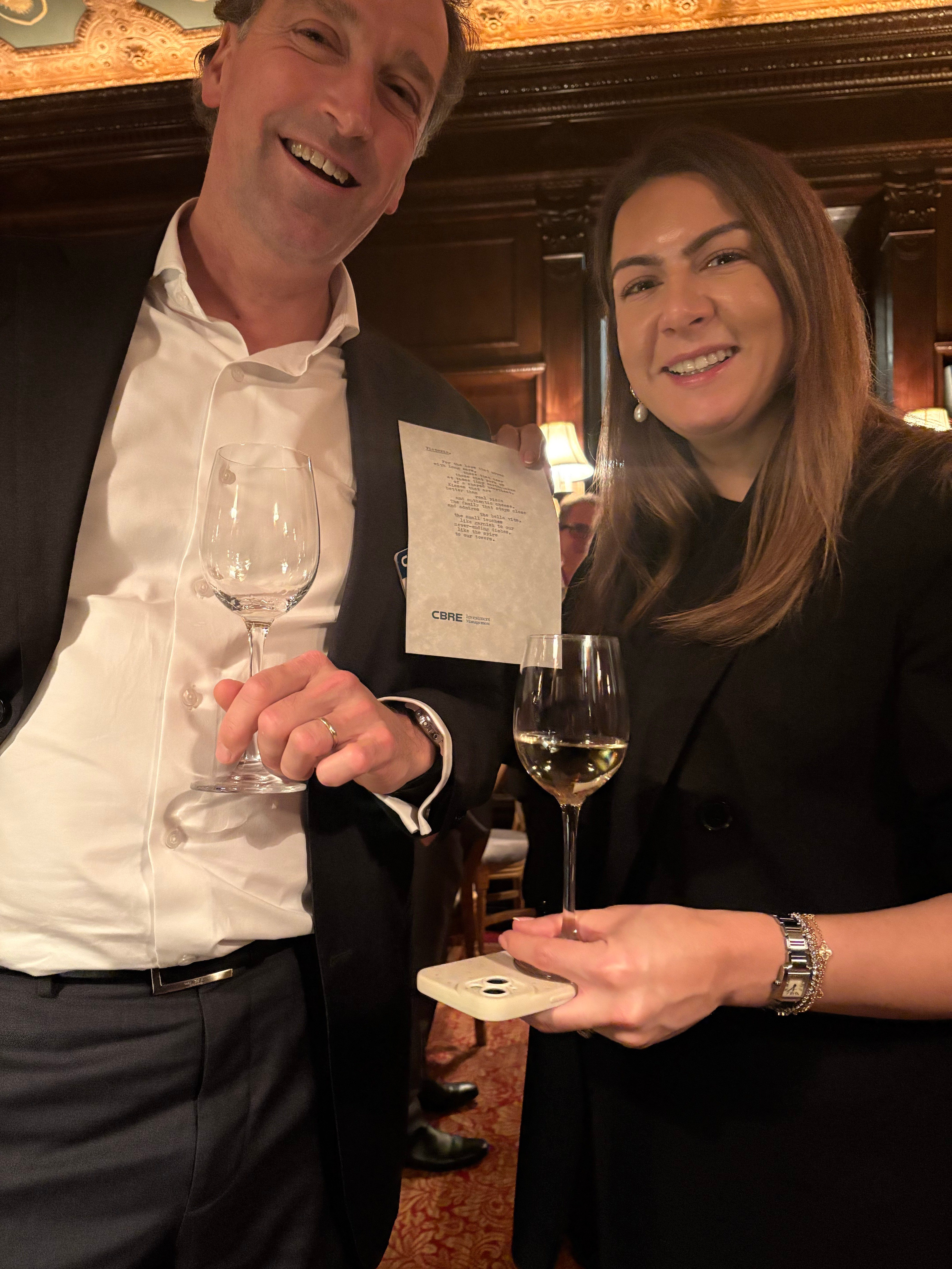 Corporate event guests with custom poetry